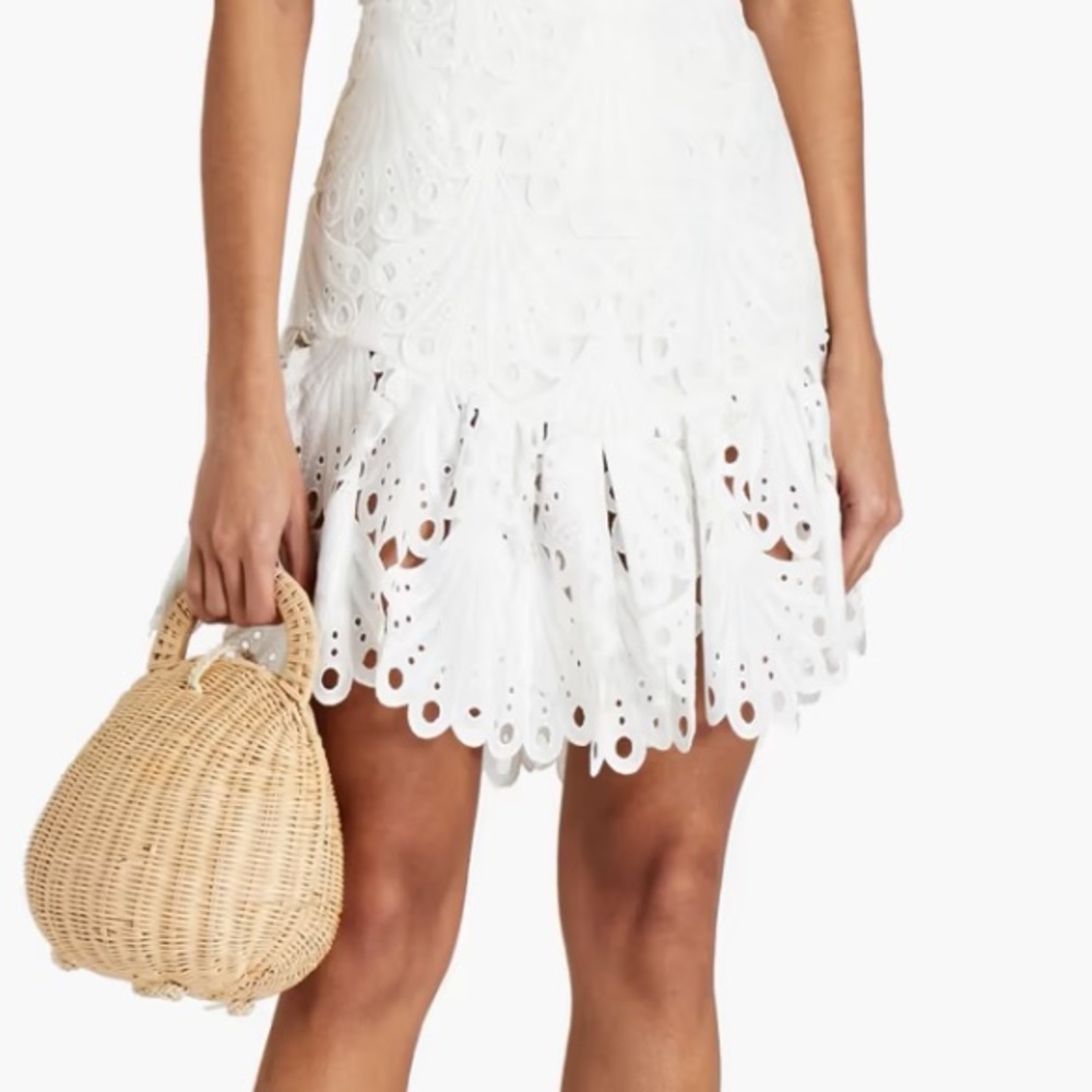Maje Ruffled Lace Mini Skirt (40)